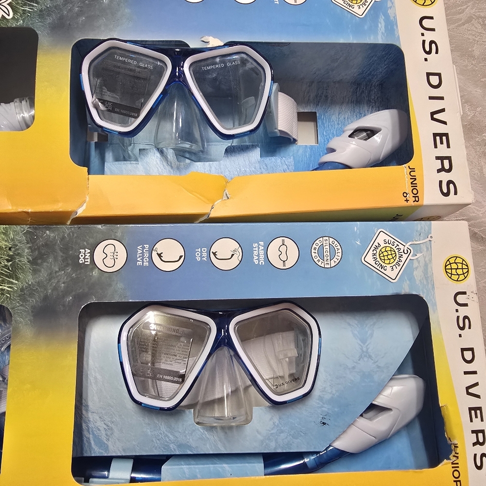 Lot Of 2 U.S Divers Toucan Jr Combo Mask Submersible Snorkel Junior 6+ Beachcore - Picture 4 of 6